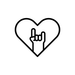 Aufkleber - Love, hand icon. Simple line, outline vector elements of rock n roll icons for ui and ux, website or mobile application