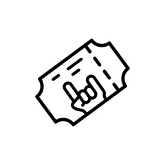 Poster - Concert ticket icon. Simple line, outline vector elements of rock n roll icons for ui and ux, website or mobile application