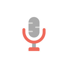Aufkleber - Microphone icon. Simple color vector elements of rock n roll icons for ui and ux, website or mobile application
