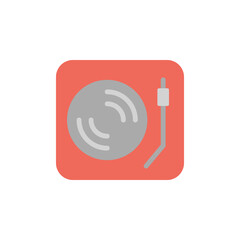 Aufkleber - Record player icon. Simple color vector elements of rock n roll icons for ui and ux, website or mobile application