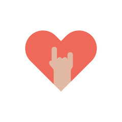 Aufkleber - Love, hand icon. Simple color vector elements of rock n roll icons for ui and ux, website or mobile application
