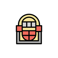 Poster - Music box icon. Simple color with outline vector elements of rock n roll icons for ui and ux, website or mobile application