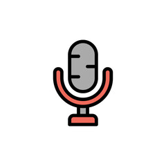 Aufkleber - Microphone icon. Simple color with outline vector elements of rock n roll icons for ui and ux, website or mobile application