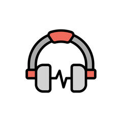 Poster - Headphone icon. Simple color with outline vector elements of rock n roll icons for ui and ux, website or mobile application