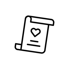 Poster - Document, wedding icon. Simple line, outline vector elements of marriage icons for ui and ux, website or mobile application