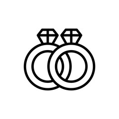Poster - Rings, marriage icon. Simple line, outline vector elements of marriage icons for ui and ux, website or mobile application