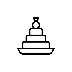 Poster - Cake, wedding icon. Simple line, outline vector elements of marriage icons for ui and ux, website or mobile application