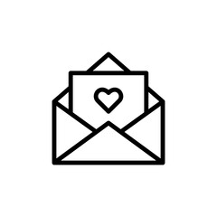 Poster - Letter, wedding icon. Simple line, outline vector elements of marriage icons for ui and ux, website or mobile application