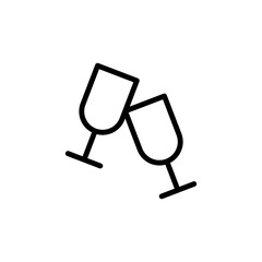 Poster - Goblets, wedding icon. Simple line, outline vector elements of marriage icons for ui and ux, website or mobile application