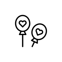 Poster - Balloons, wedding icon. Simple line, outline vector elements of marriage icons for ui and ux, website or mobile application