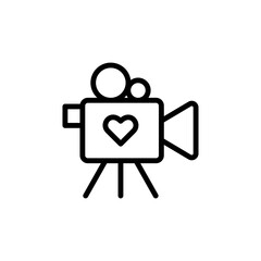 Poster - Video camera, wedding icon. Simple line, outline vector elements of marriage icons for ui and ux, website or mobile application