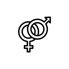 Poster - Male, female, symbols icon. Simple line, outline vector elements of marriage icons for ui and ux, website or mobile application