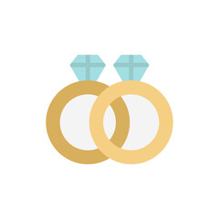 Poster - Rings, marriage icon. Simple color vector elements of marriage icons for ui and ux, website or mobile application