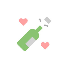 Poster - Champagne, wedding icon. Simple color vector elements of marriage icons for ui and ux, website or mobile application