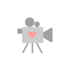 Poster - Video camera, wedding icon. Simple color vector elements of marriage icons for ui and ux, website or mobile application