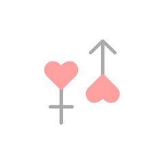 Poster - male, female, symbols icon. simple color vector elements of marriage icons for ui and ux, website or