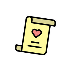 Poster - Document, wedding icon. Simple color with outline vector elements of marriage icons for ui and ux, website or mobile application