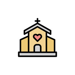 Poster - Church, wedding icon. Simple color with outline vector elements of marriage icons for ui and ux, website or mobile application