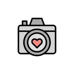 Poster - Camera, wedding icon. Simple color with outline vector elements of marriage icons for ui and ux, website or mobile application