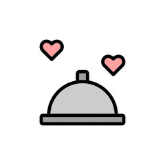Poster - Service, wedding dinner icon. Simple color with outline vector elements of marriage icons for ui and ux, website or mobile application