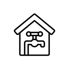 Poster - home, water icon. simple line, outline vector elements of aqua icons for ui and ux, website or mobil