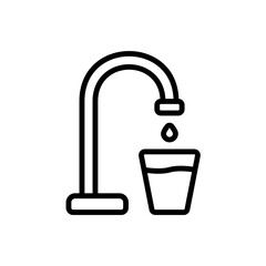 Poster - Water filter, faucet icon. Simple line, outline vector elements of aqua icons for ui and ux, website or mobile application