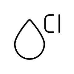 Poster - Chlorine, water drop icon. Simple line, outline vector elements of aqua icons for ui and ux, website or mobile application