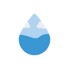 Poster - Ocean, drop, water icon. Simple color vector elements of aqua icons for ui and ux, website or mobile application