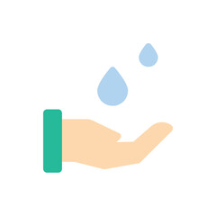 Poster - Hand, water drop icon. Simple color vector elements of aqua icons for ui and ux, website or mobile application