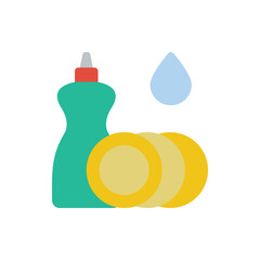 Poster - Soap, water, plates icon. Simple color vector elements of aqua icons for ui and ux, website or mobile application