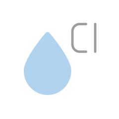 Poster - Chlorine, water drop icon. Simple color vector elements of aqua icons for ui and ux, website or mobile application