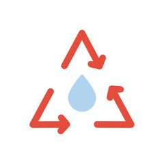 Poster - Waste water, bin icon. Simple color vector elements of aqua icons for ui and ux, website or mobile application