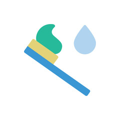 Poster - Toothbrush, drop icon. Simple color vector elements of aqua icons for ui and ux, website or mobile application