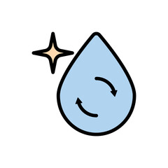Poster - Recycle, water drop icon. Simple color with outline vector elements of aqua icons for ui and ux, website or mobile application