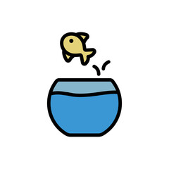 Poster - Fish tank, water icon. Simple color with outline vector elements of aqua icons for ui and ux, website or mobile application