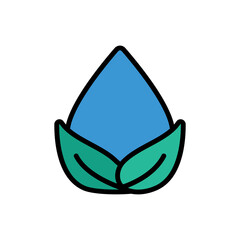 Poster - H2O, water, green icon. Simple color with outline vector elements of aqua icons for ui and ux, website or mobile application