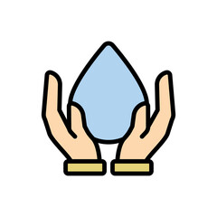 Poster - Water, hands icon. Simple color with outline vector elements of aqua icons for ui and ux, website or mobile application