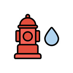 Poster - Hydro power, home icon. Simple color with outline vector elements of aqua icons for ui and ux, website or mobile application