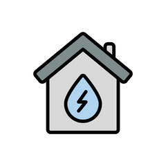 Poster - House, water, drop icon. Simple color with outline vector elements of aqua icons for ui and ux, website or mobile application