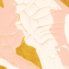 Wall Mural - abstract watercolor acrylic ink cracked paint textured marble background in blush pink cream and gold