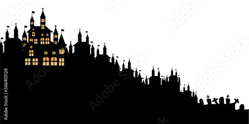 ハロウィン 城 シルエット 背景 Stock Vector Adobe Stock