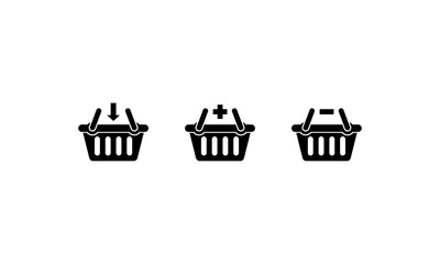 Poster - Shopping basket icons set. Vector on isolated white background. EPS 10.