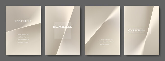 Wall Mural - Set of Abstract Champagne Gold Backgrounds. Minimal Cover Design Templates with Copy Space. EPS 10 Vector.