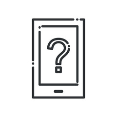 Fototapete - Smartphone with question mark line style icon vector design