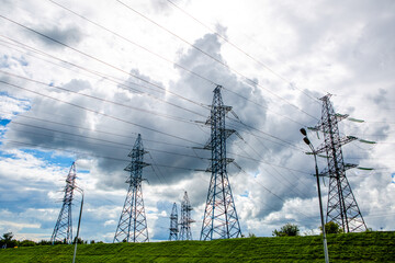 Power lines in the field