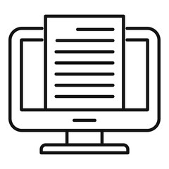 Poster - Storyteller computer monitor icon. Outline storyteller computer monitor vector icon for web design isolated on white background