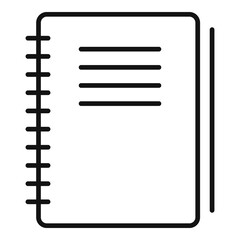 Poster - Notebook idea article icon. Outline notebook idea article vector icon for web design isolated on white background