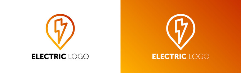 Wall Mural - Power - vector logo template concept illustration. Lightning electricity sign. Design element.