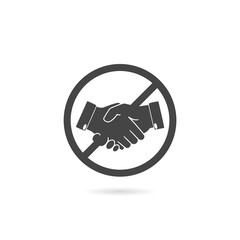 Sticker - Handshake ban icon with shadow