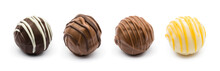 Assorted Chocolates Confectionery On White Background